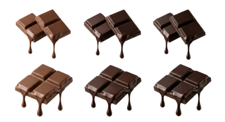 Assorted Chocolate Bars Melting and Dripping