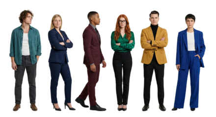 Diverse Group of Professionals Posing Confidently - Business Team