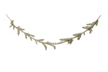 Gilded garland forming a decorative swag, featuring metallic botanical elegance and a luxurious design with a transparent background