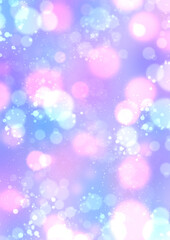Obraz premium 紫とピンクの柔らかな丸ボケと光の粒子の幻想的な背景