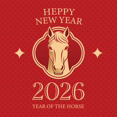 Chinese New Year 2026 Year of the Horse Greeting Design