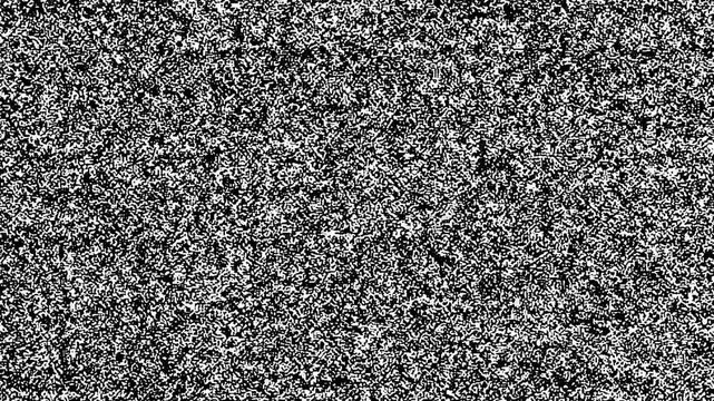Abstract black and white grainy texture of electromagnetic interference. Trippy distortion overlay effect. Background grain noise of electronic device, sensor read. Error effect, lost signal.