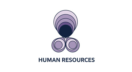 Abstract Human Resources Logo Depicting Recruitment and Workforce Management Concept