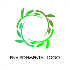 AbstracNatural Organic Wreath Icon for Environmental Identityt Green Leaf Circle Logo for Eco-Friendly Brand, 