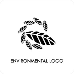 Abstract  Leaf  Logo for Eco-Friendly Brand, Natural Organic Wreath Icon for Environmental Identity