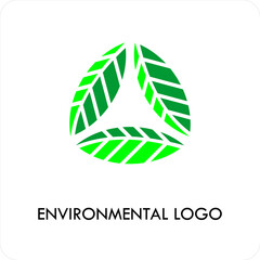 AbstracNatural Organic Wreath Icon for Environmental Identityt Green Leaf Circle Logo for Eco-Friendly Brand, 