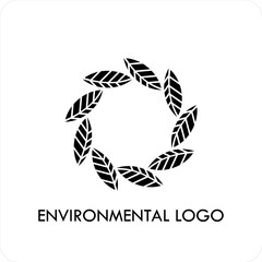 AbstracNatural Organic Wreath Icon for Environmental Identityt Green Leaf Circle Logo for Eco-Friendly Brand, 
