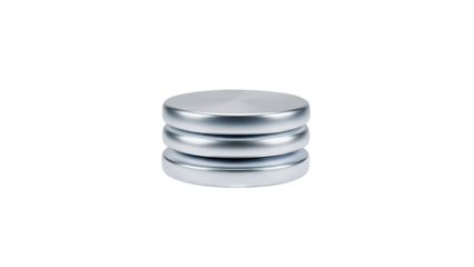 Stack of three silver discs