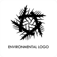 AbstracNatural Organic Wreath Icon for Environmental Identityt Green Leaf Circle Logo for Eco-Friendly Brand, 