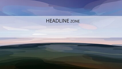 Abstract landscape with rolling hills and serene sky