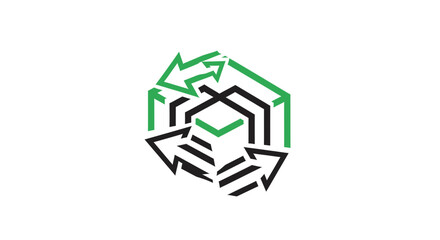 Obraz premium Abstract Recycling Symbol Depicting Sustainability and Environmental Protection for Digital Use