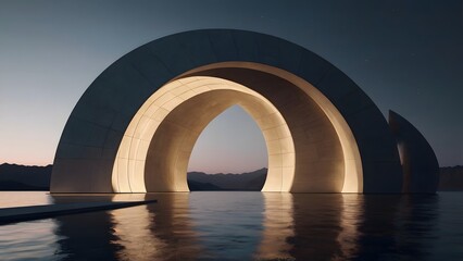 Abstract Arch Reflection Water