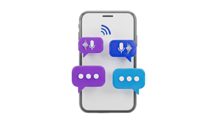 Smartphone with Voice Messaging and Text Bubbles