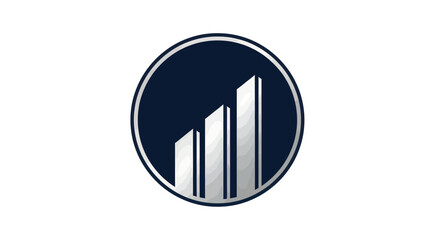 Obraz premium Abstract Skyscraper Graphic Within a Circle Reflecting Modern Architecture and Prosperity