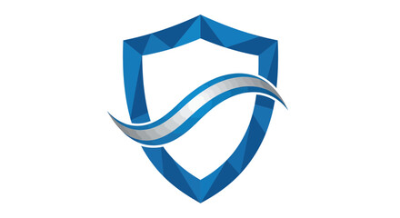 Abstract Shield With A Protective Swirl Design for Technology and Security Services Illustration