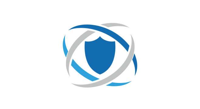 Abstract Shield With Swirls Symbolizes Protection And Security System Icon Design