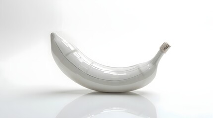 Translucent Glass Banana with Realistic Reflections and Refractions