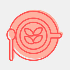 Icon latte. Coffee shop elements. Icon in two tone style.