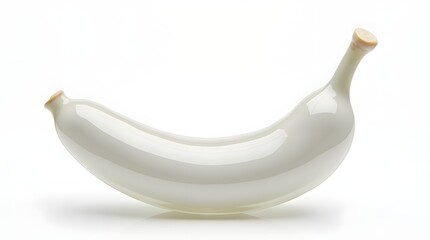 Translucent Glass Banana with Realistic Reflections and Refractions