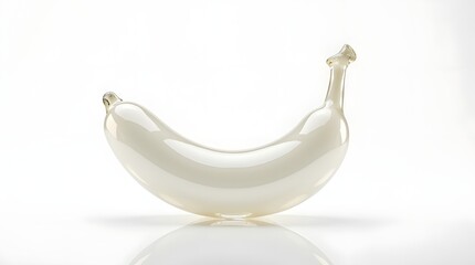 Translucent Glass Banana with Realistic Reflections and Refractions