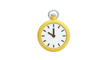 Yellow cartoon pocket watch showing 10:10