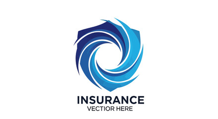 Abstract Swirling Graphic Insurance Logo Representing Protection and Security Concept