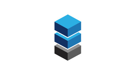 Fototapeta premium Abstract Three-Layered Cubes Illustration Symbolizing Data Progression and Digital Technology
