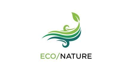 Obraz premium Abstract Swirl With Leaf Graphic Depicting Eco-Friendly And Nature-Focused Symbolism