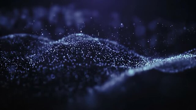 Illustration made from adobe after effects with wave dot technology background. With a luxurious and modern blurred blue background.