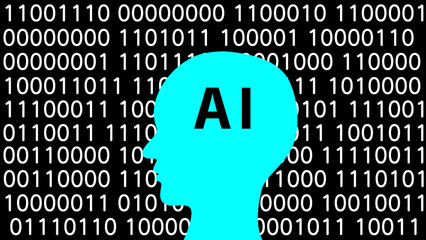 コンピューター言語と人工知能（ネオン）のイメージイラスト