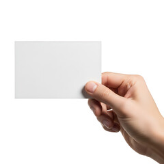 Obraz premium Hand Holding Blank White Card for Business or Identity.