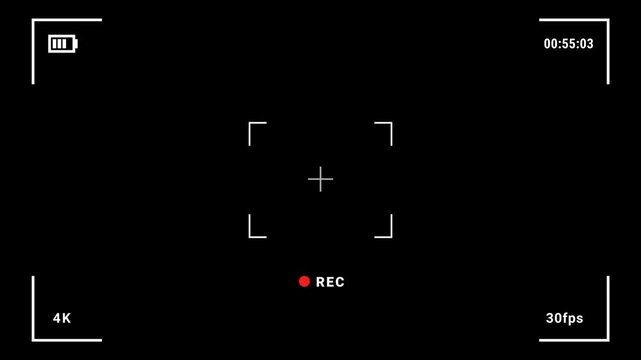 Minimal recorder screen with alpha channel transparency in 4K resolution. Perfect for screen capture animation app demo tech presentation and video editing.