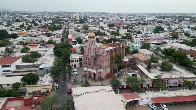 Aerial Cityscape Of Culiacan Mexico On Clear Day