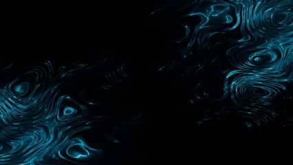 Abstract blue and black liquid ripple waves texture background with blank copy space in 4k
