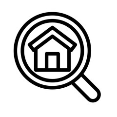 부동산 아웃라인 아이콘. 주택 검색
