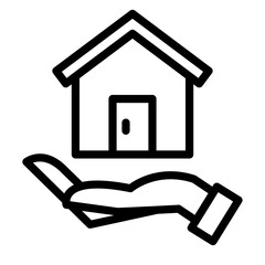 부동산 아웃라인 아이콘. 주택 관리