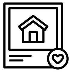 부동산 아웃라인 아이콘. 찜한 매물