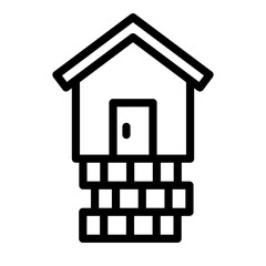 부동산 아웃라인 아이콘. 부동산 투자