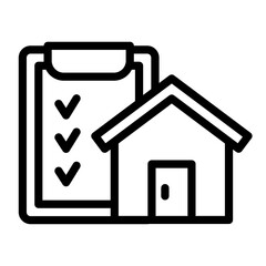 부동산 아웃라인 아이콘. 매물 체크리스트