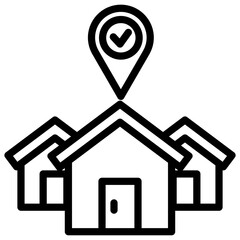 부동산 아웃라인 아이콘. 매물 비교