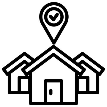 부동산 아웃라인 아이콘. 매물 비교