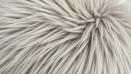 Fototapeta premium Closeup of white fluffy fur texture background.