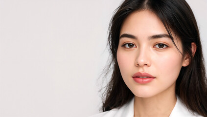 Naklejka premium Korean women smiling with smooth white bright skin