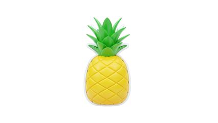 Yellow Pineapple Fruit with Green Leaves