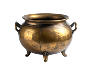 Bronze cauldron illustration isolated on transparent background for design