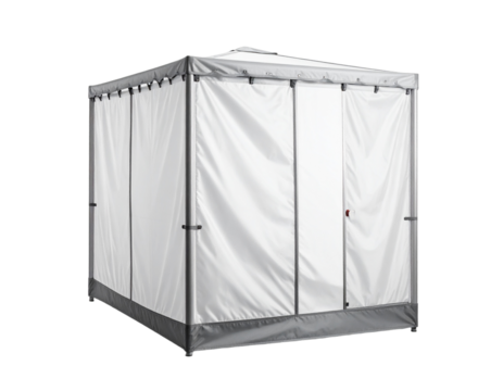 Geometric cage structure with transparent walls design element - Powered by Adobe