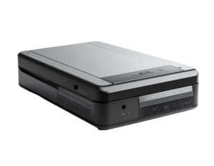 Isolated black computer component with transparent background