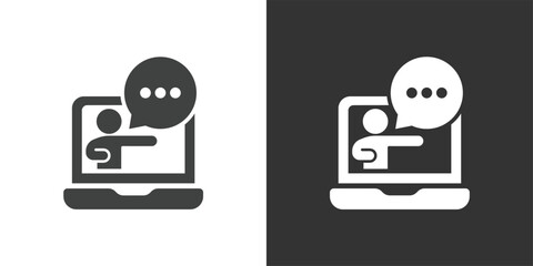 Educational Webinar icon. Solid glyph series icon
