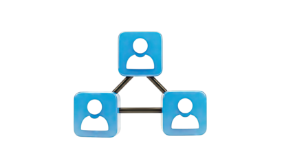 Team Network Diagram with 3 People Icons