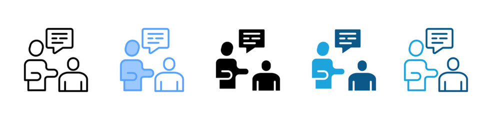 Fototapeta premium Mentoring icon set multiple style collection